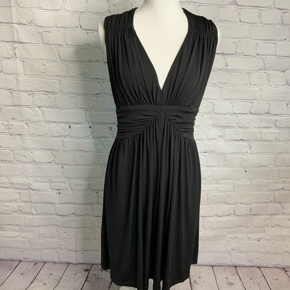 Boston Proper Black V Neck Dress 10 - Picture 1 of 5